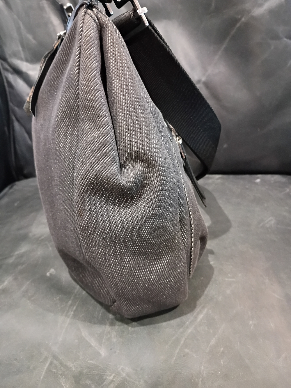 Gucci Black Canvas Hobo Shoulder Bag with Silver Hardware - Picture 6 of 13